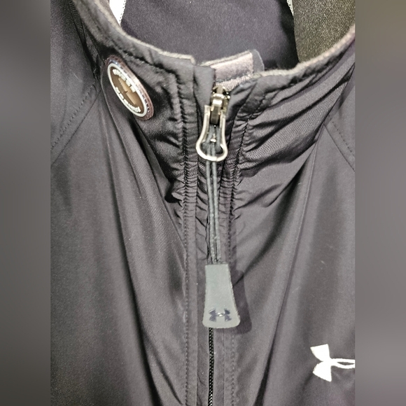 Mens Black and White Under Armour Windbreaker Jacket Colorblock Size Large - Picture 4 of 15